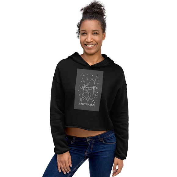 Sagittarius design Crop top hoodie for women - Picture 3 of 13